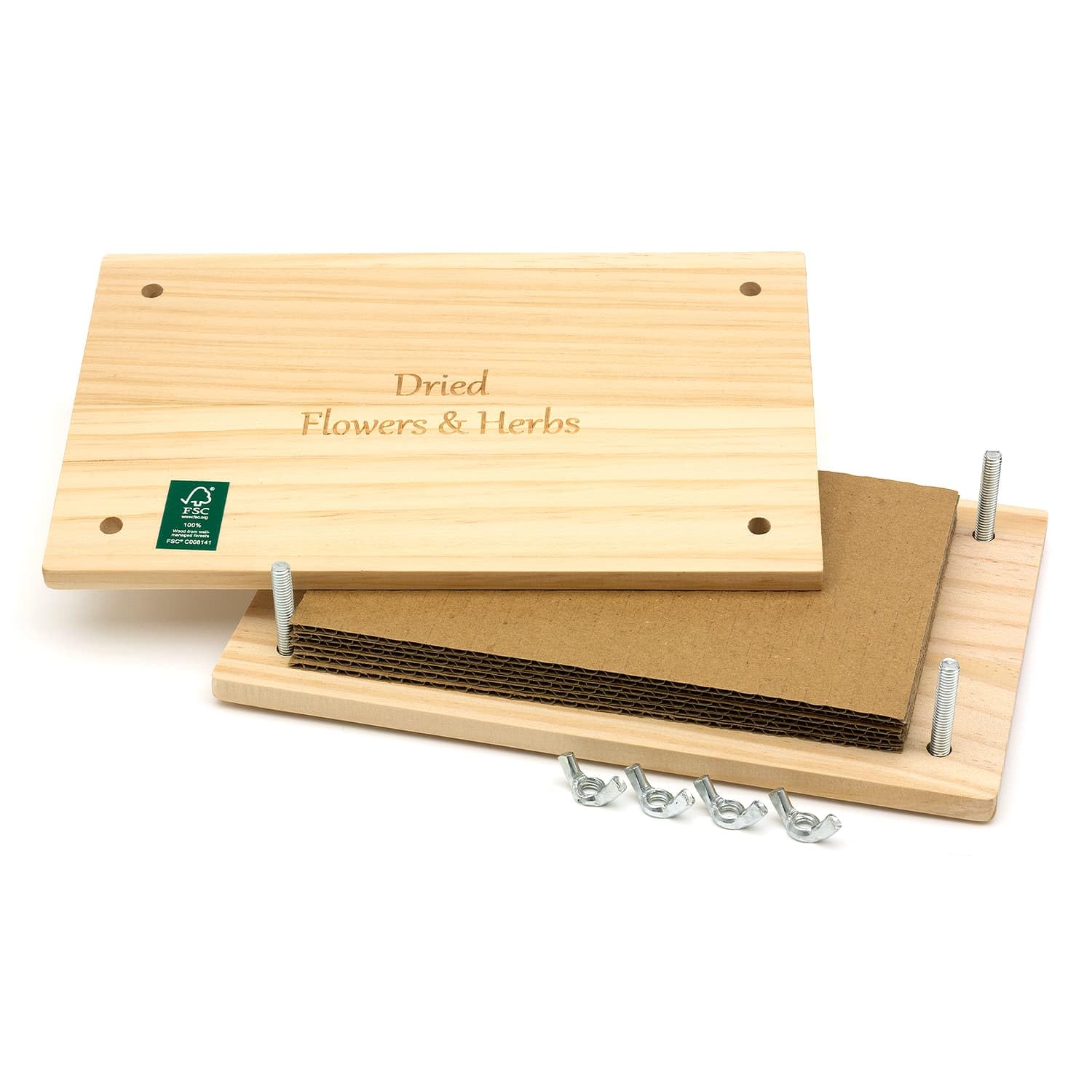 CKB LTD Flower Press Kit - Wooden Pressing DIY Arts and Crafts for Adults, Kids, Nature-Loving Creators, Floral Leaf Herb Bloom Presser Gift 14.1 x 23cm