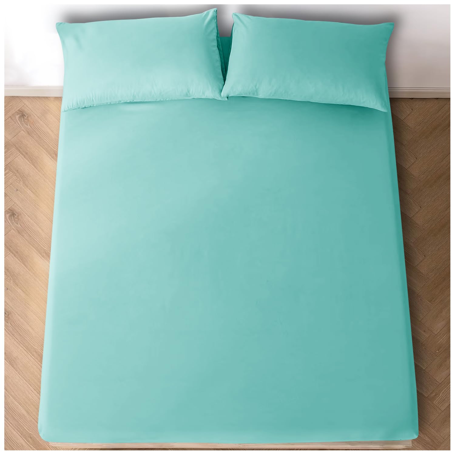 GC GAVENO CAVAILIA Fitted Sheet & Pillowcases, Polycotton, Aqua, Super King