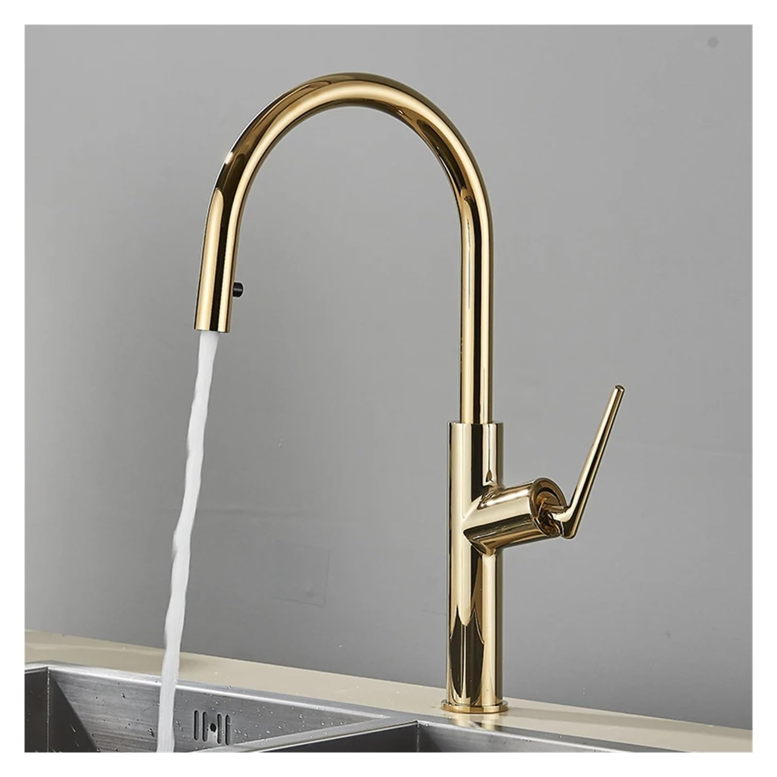 Mitigeur extractible noir robinet de cuisine orientable eau chaude et froide