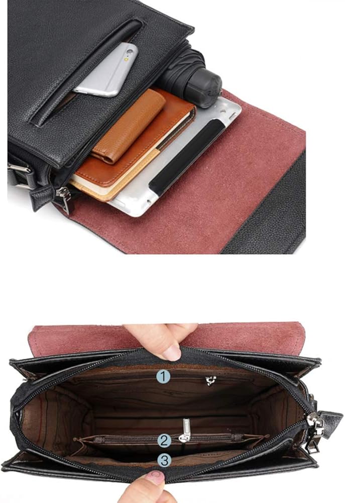 Miniatura 5 de LederleiterUSA Bolso de hombro de los hombres retro bolso de cuero bolso Crossbody bolsa mensajero personalidad maletín