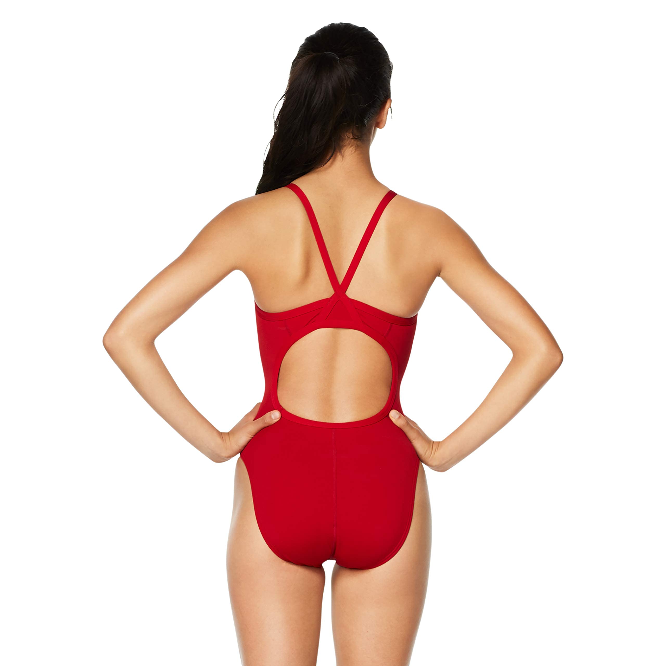 Speedo Women's Swimsuit One Piece Endurance+ Flyback Solid Adult Team Colors Swimsuit