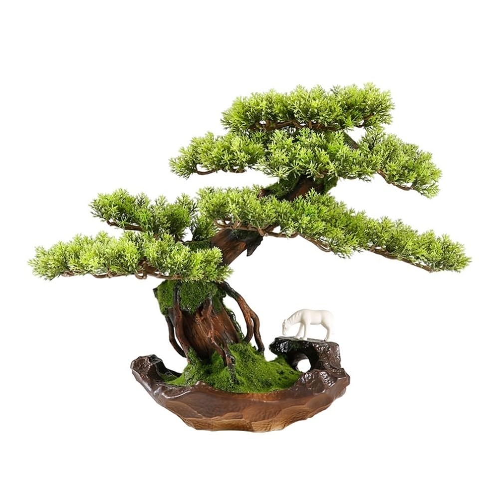 WOTZOV Artificial Plants, Artificial Simulation Tree Bonsai With Ceramic Pot Living Room Office Desktop Decoration Fake Plants,Home Decor