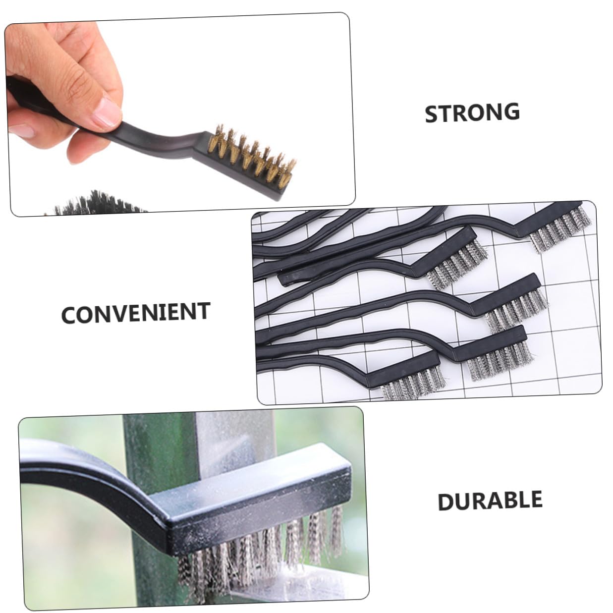 Ciieeo 12pcs Mini Toothbrush-Style Wire Brushes for Rust and Paint Removal Scratch Cleaning Tools with Narrow Head Design for Welding and Industrial Use