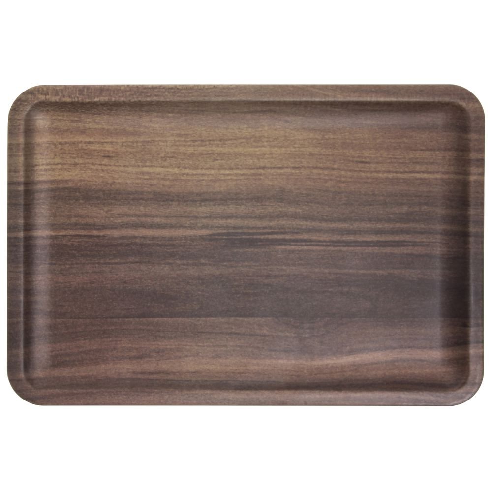 Serving Platter Rectangular with Acacia Finish - 13 1/2 L x 9 1/8 W by HUBERT – 13.5" x 9.1" x 0.9", Melamine, Acacia, Model M1351-ACACIA