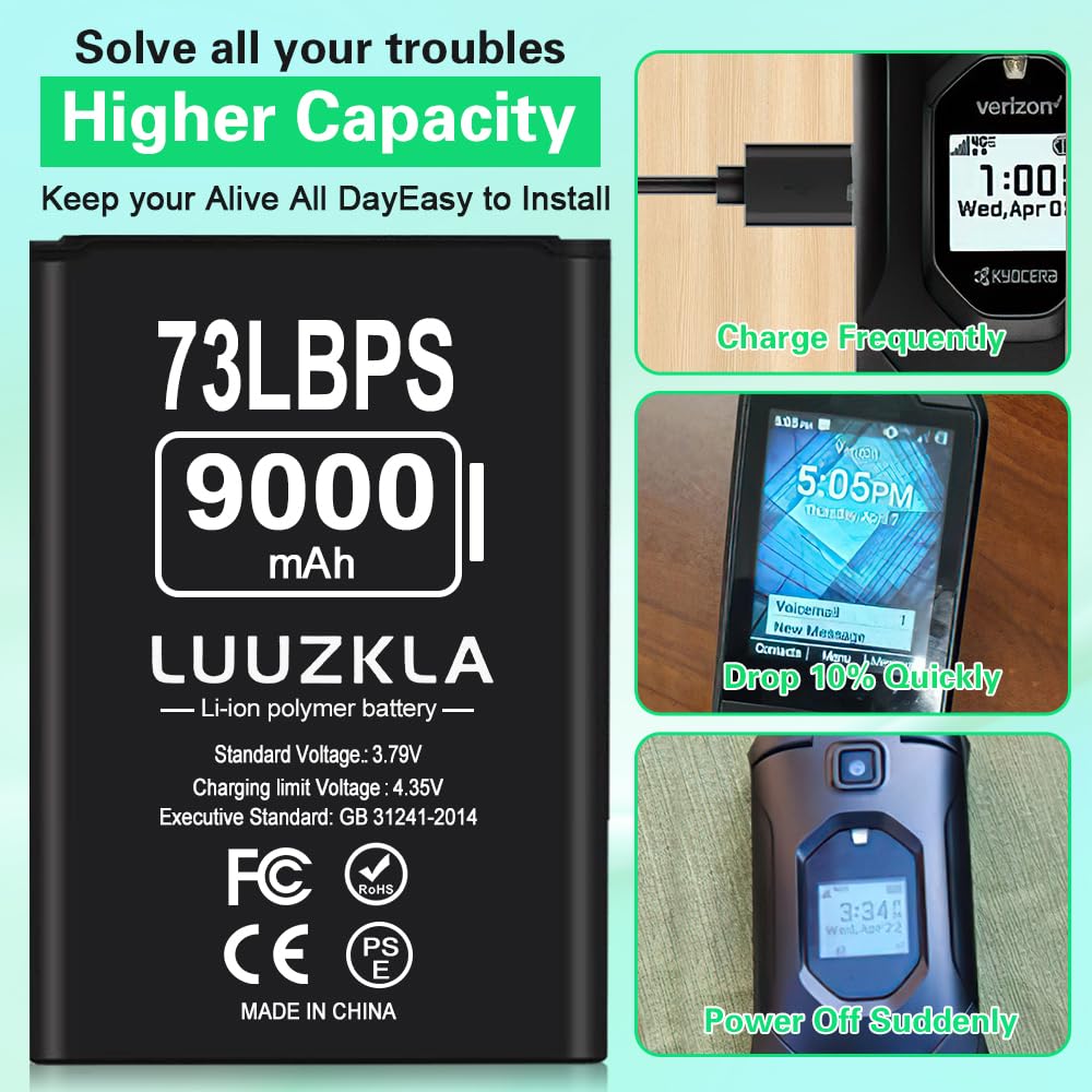 Amazon.com: Luuzkla SCP-73LBPS 9000mAh High Capacity for