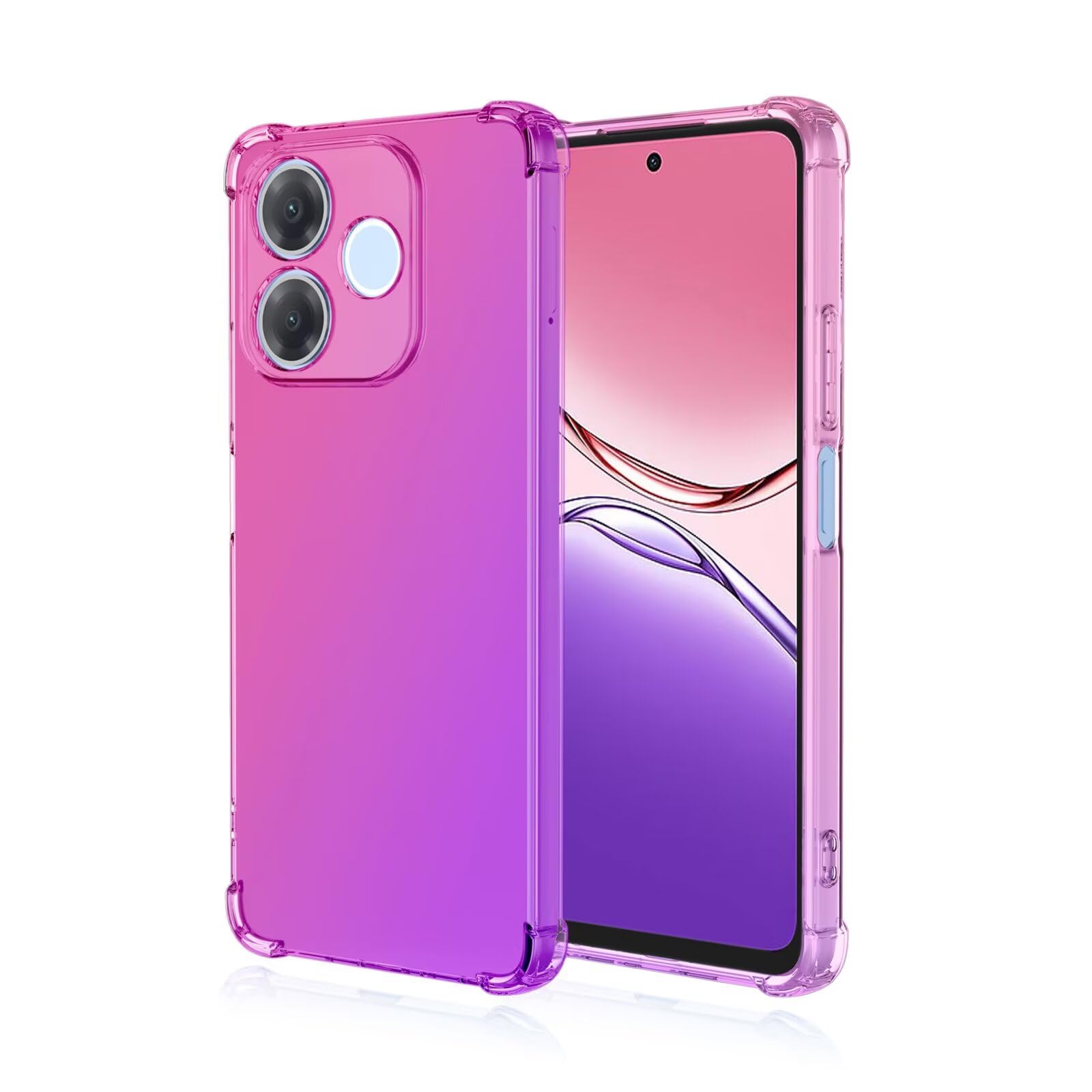 EASSGU Custodia per OPPO A5 Pro 5G / OPPO A5 Pro (4G) (6.67 Inches), Cover Silicone TPU Colore Sfumato Trasparente, Custodia per Telefono Antiurto e Antigraffio - Rosa Viola