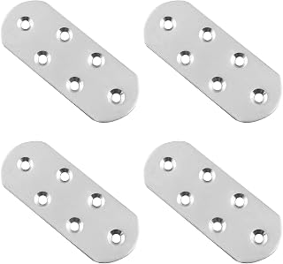 4PCS Stainless Steel Straight Angle Connectors Furniture Hardware Brackets