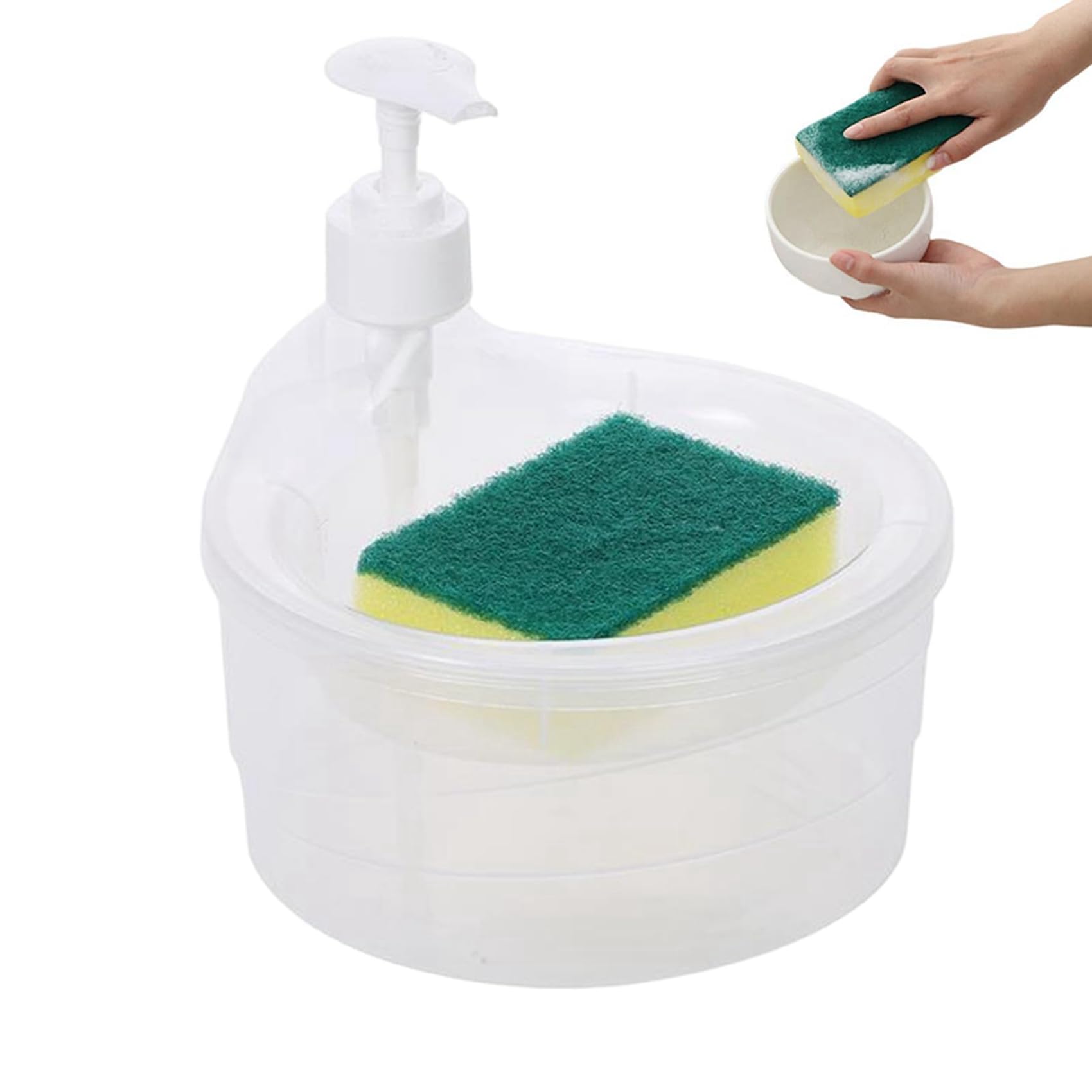 Dispenser di Sapone Liquido per Lavaggio Piatti 8 Pezzi 2 in 1 per con Organizer Porta Spugna
