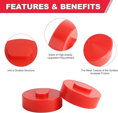 Miniatura 4 de Juego de 4 adaptadores de punto de soporte para Jack Pad rojo para Porsche 911 964 993 996 991, kit de almohadillas de poliuretano mejorado con