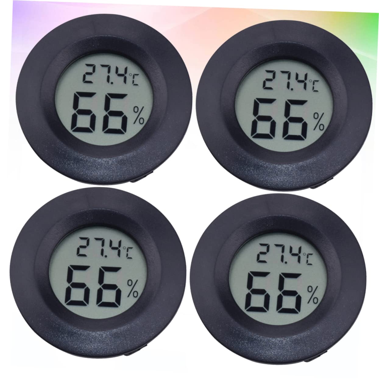 Mipcase 12stücke Rund Hygrometer Thermometer Für Reptilien Eingebettetes Hygrometer Für Temperatur Und Feuchtigkeitsmessung Terrarien Und Haustierkäfigen Schwarz