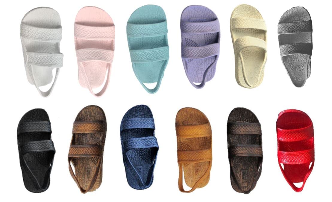 J-Slips Toddler Hawaiian Jesus Sandals w/Back Strap in 10 Cool Colors! - Silver Tdl 7, Silver Surf, 7 Toddler