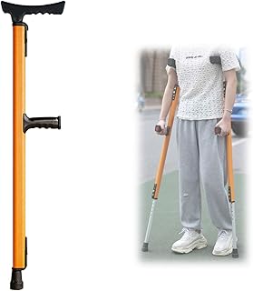 SAyfur Muletas para Las Axilas Ajustables, Bastones para Adultos, Mango ergonómico, Ayuda para andadores para Personas Mayores, Adecuado para Altura: 150-190 cm / 5'-6' 2 '' (Color: Amarillo,