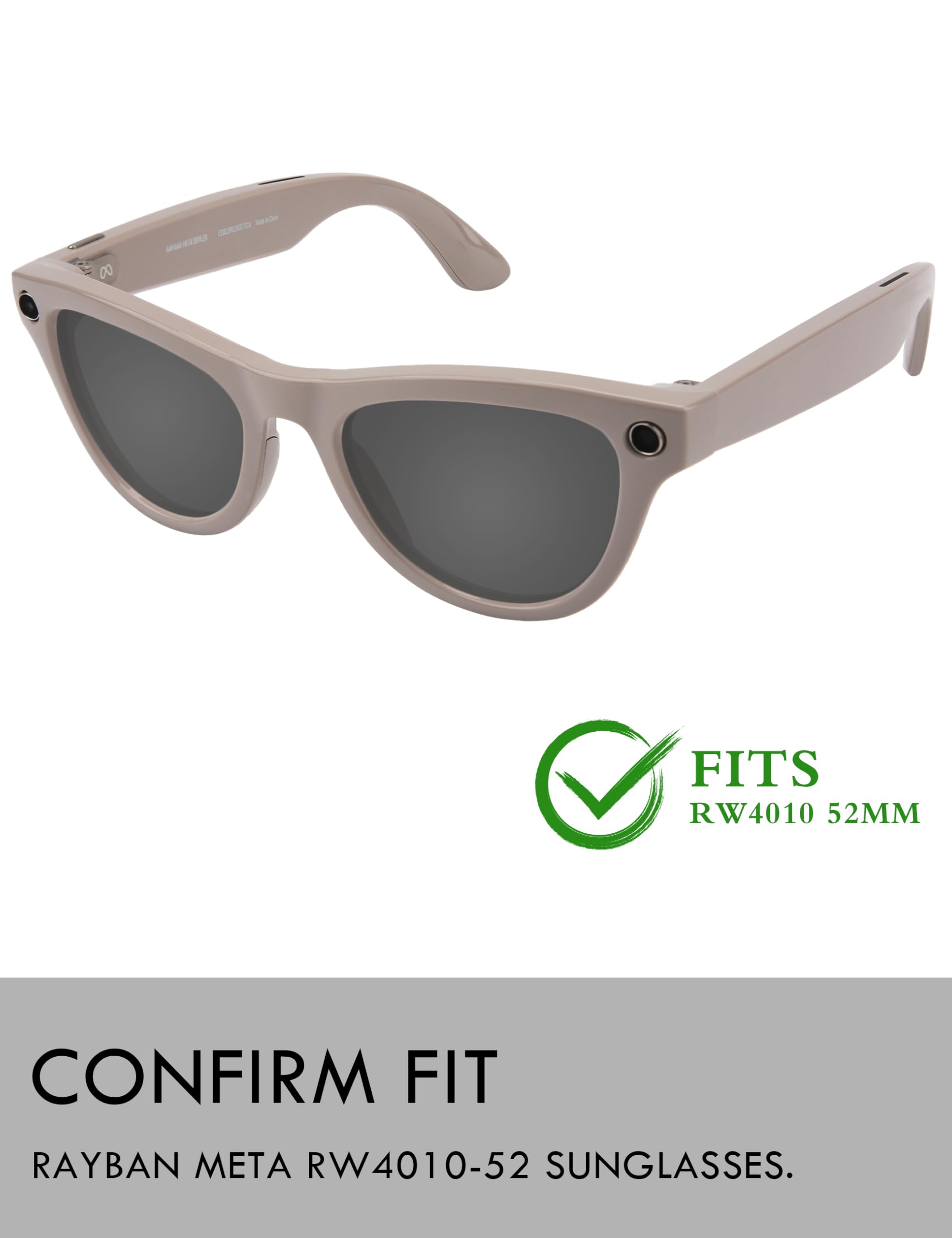 Raydi Lenti di ricambio in policarbonato resistenti agli urti compatibili con Ray-Ban Meta Skyler RW4010 52 mm, lenti per occhiali da sole, fotocromatiche trasparenti, non polarizzate