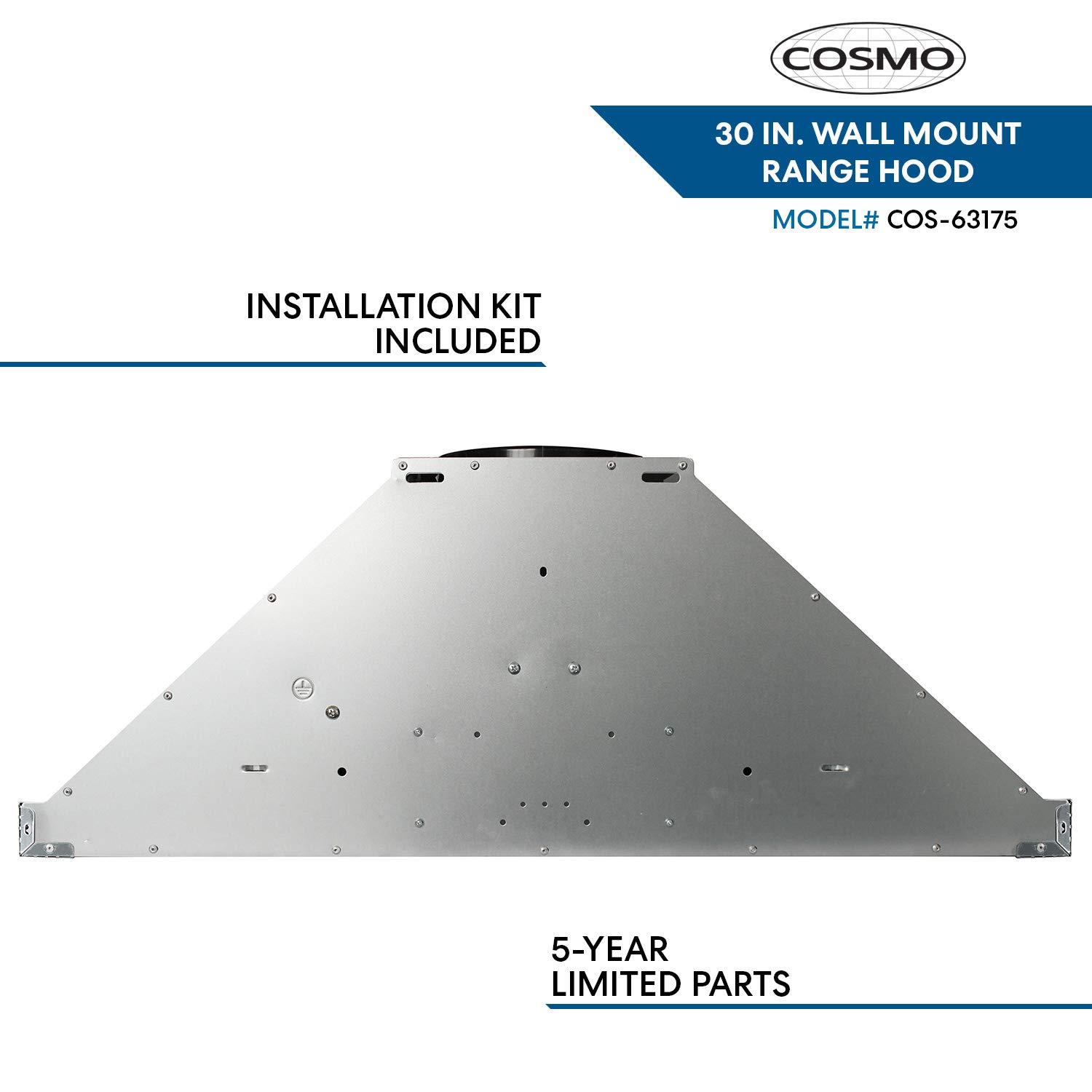 Cosmo 63175 30 in. Wall Mount Range Hood with Efficient Airflow, Ducted