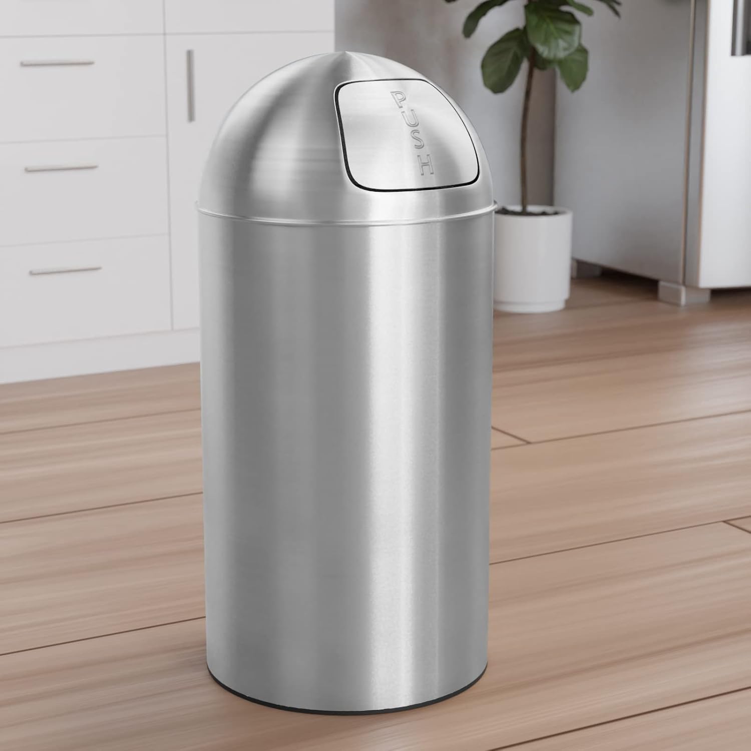 Curver Flip Bin Pattumiera 50L Con Coperchio Basculante | Argento E Arancione | Antiodore