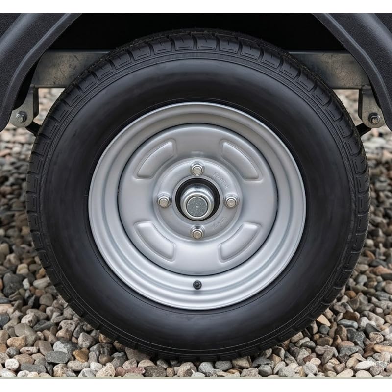 Lot de 2 Roues complète 450x10 | 4 trous, entraxe 115 mm - Pour Remorque