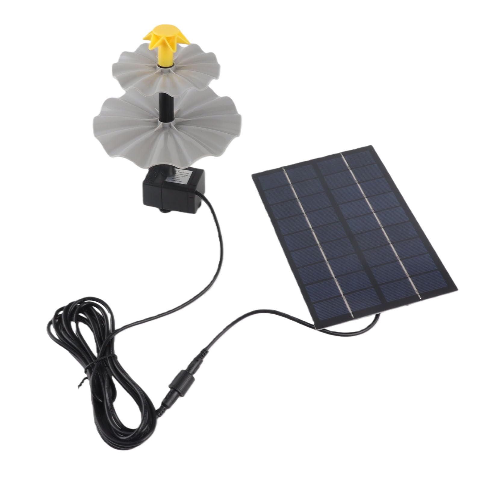 Fontana solare, 4W Altezza spray regolabile DC 4,5 a 10V Pompa fontana d'acqua solare durevole ABS plastica solare Fontana bagno per uccelli con 3 tubo di espansione