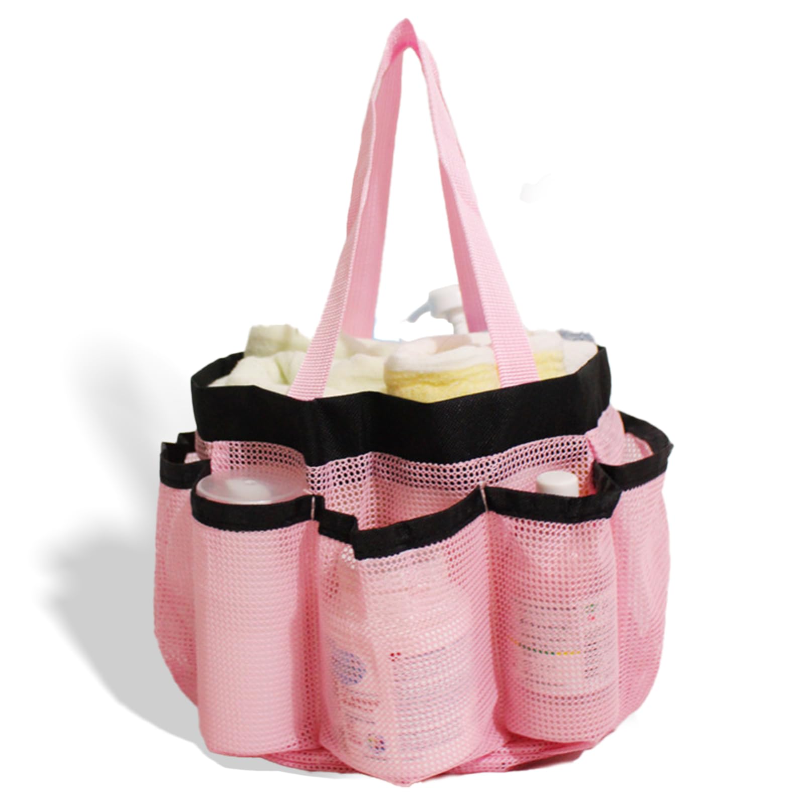 Riadyet 7 9 x 7 1 x 5 5 Mesh Shower Caddy Bag Portable Shower Tote with 7