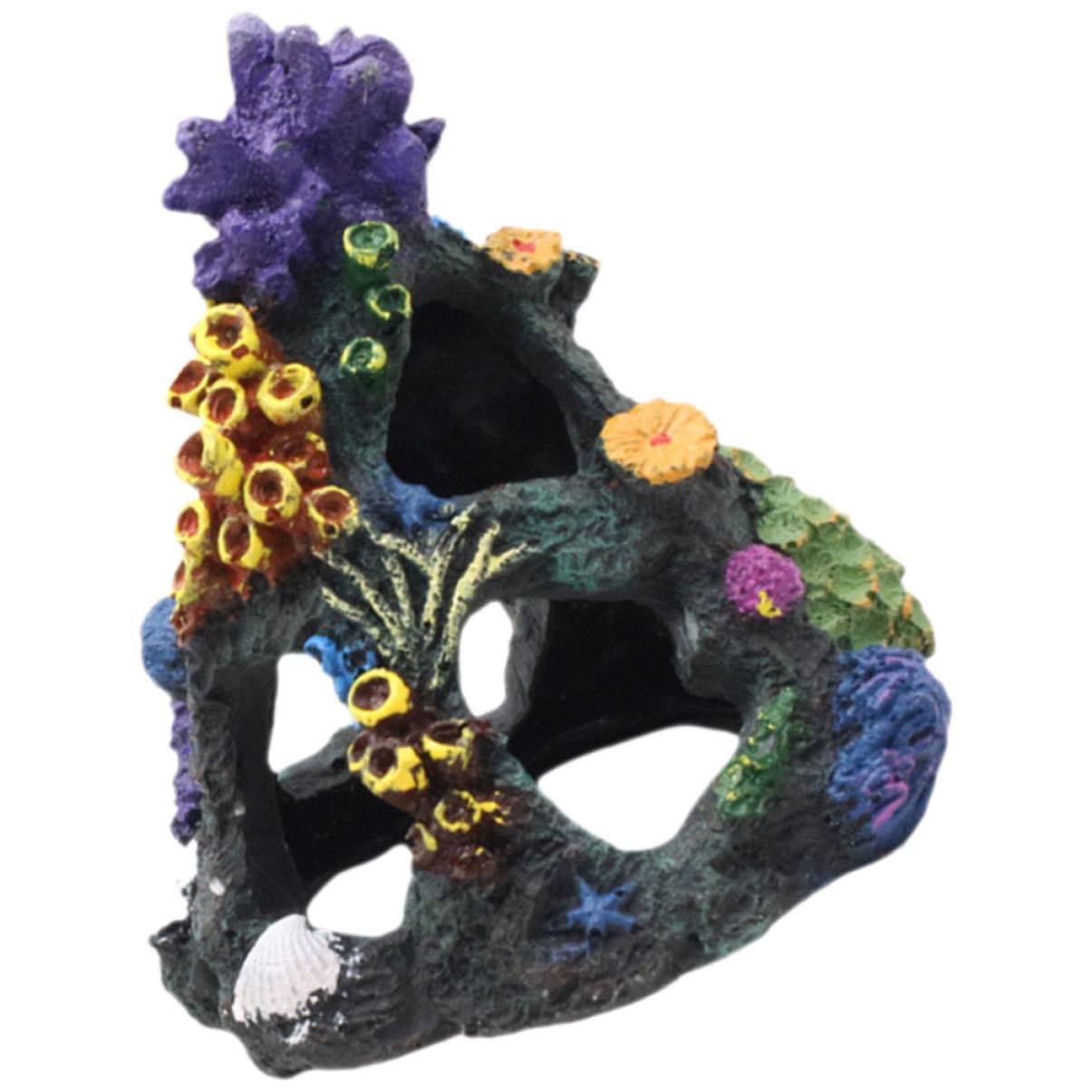 POPETPOP 4 Piezas Escondite De Coral Plantas De Acuario Decoraciones De Peceras Decoración De Mesa Rocas Artificiales Pegatinas Vista De La Montaña del Acuario Océano Sirena Adornos Resina