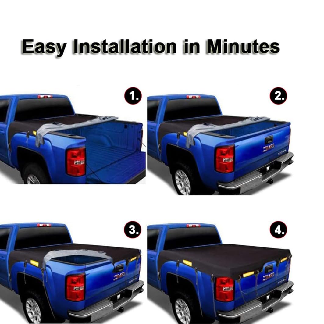 Ladeflächenabdeckung Pickup, für Ford F150 2006-2014, Oxford Gewebe Plane Pickup Staubschutz Reflektoren Pickup Ladefläche Schutz,normal-B L199*w185