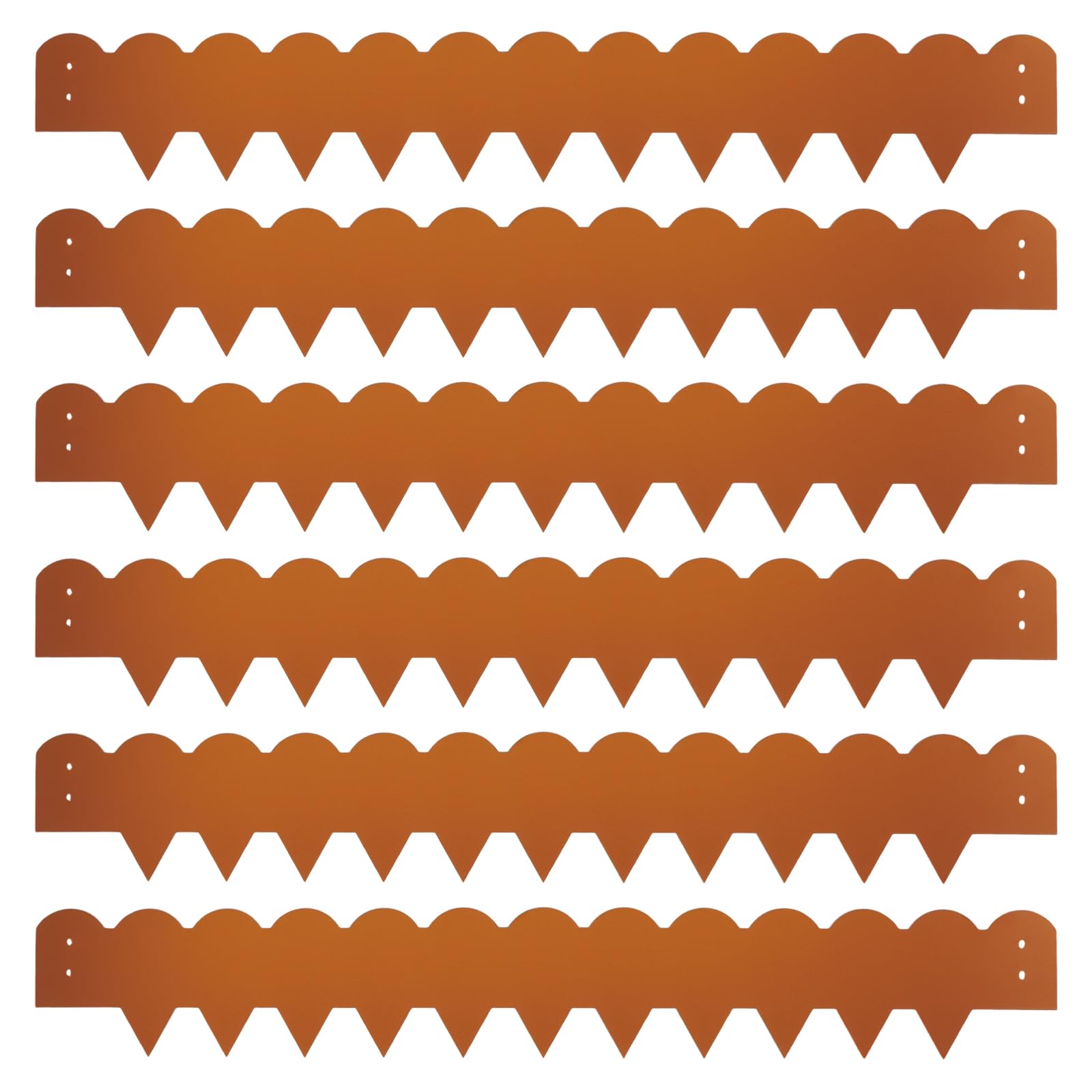 Lot de 6 bordures de pelouse en métal - 102 x 15 cm - Flexibles - Aspect
