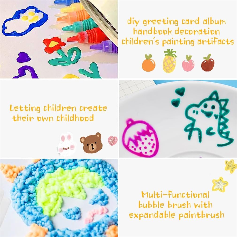 Amazon.com: LASOUK DIY Bubble Popcorn Drawing Pens, Pens Heat Activated  Magic Bubble Pens, Magic Puffy Color Paint Pen Set of 6 Pcs, Magic Puffy  Paint Pens for Boys And Girls,3 pack :