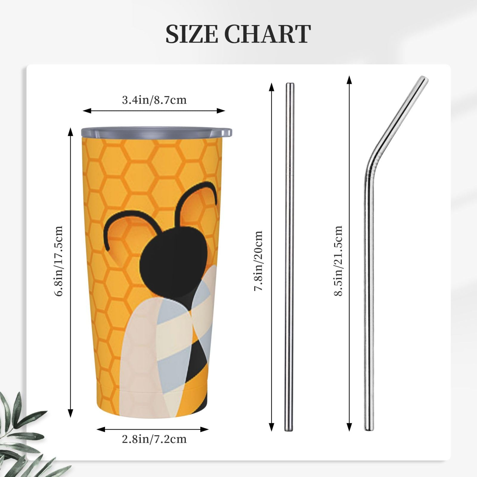 Tazza termica portatile della tazza dell'automobile della tazza dell'acciaio inossidabile stampata dell'ape animale sveglio giallo