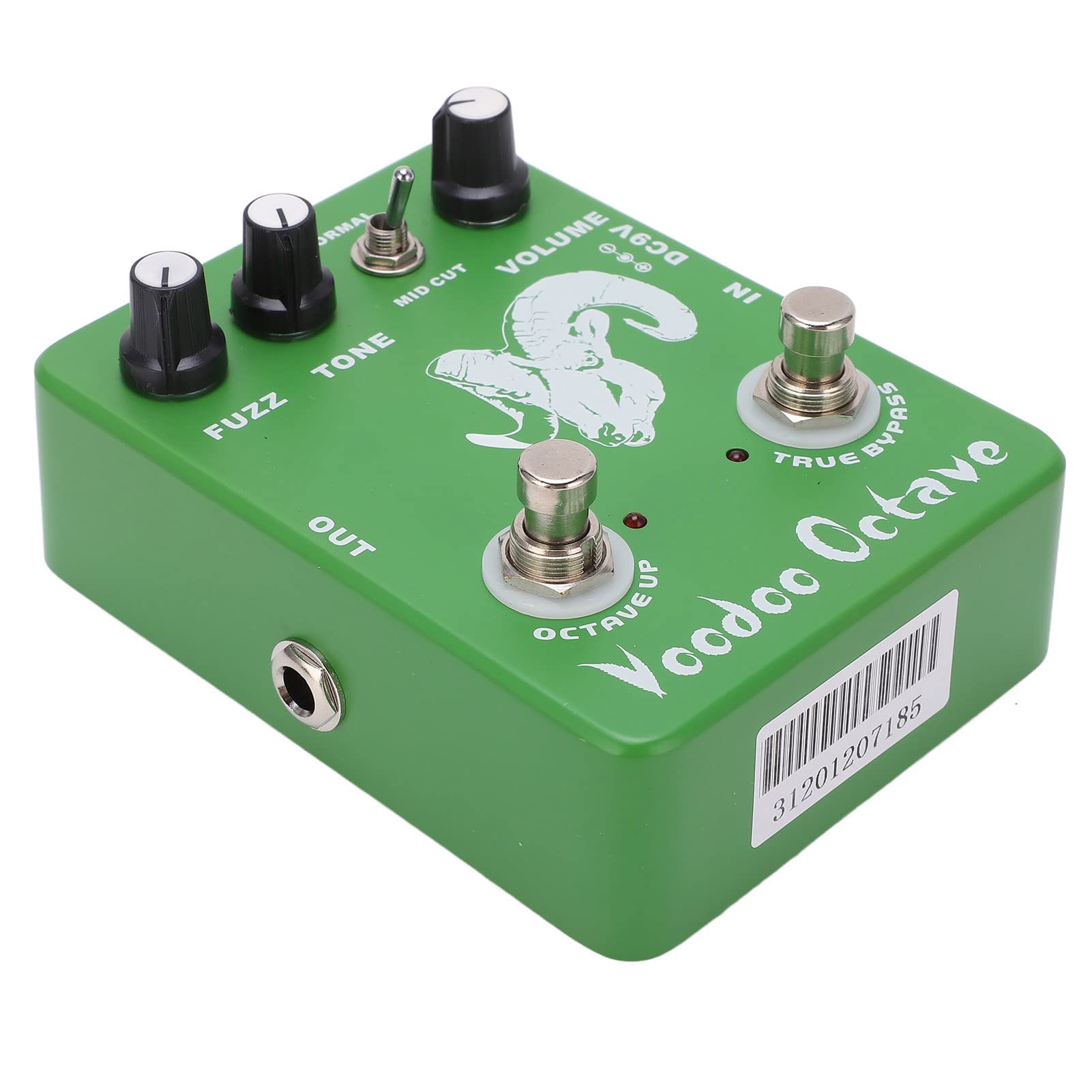RiToEasysports Pedał Efektów Voodoo Octave Fuzz True Bypass Single E -Gitarte -Accessoire Green Metal