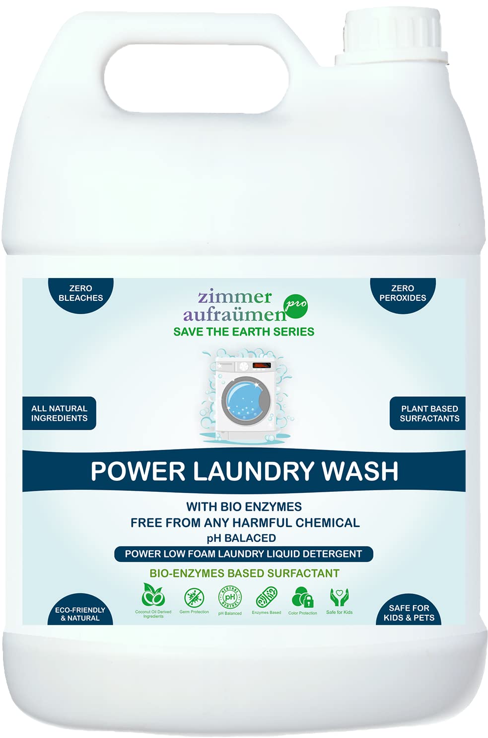 Zimmer Aufraumen Pro LOW FOAM LAUNDRY LIQUID DETERGENT. Plant Based