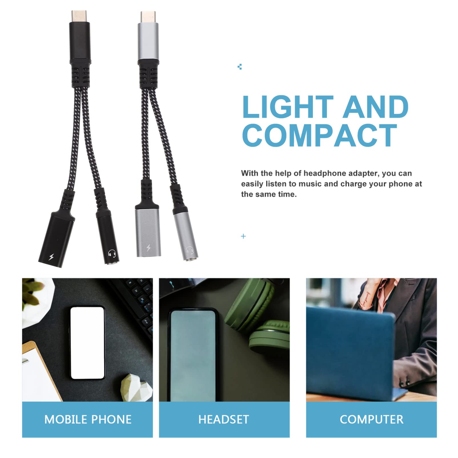 Gatuida Adattatore Jack per Cuffie USB C Convertitore Audio da Usb-c Accessorio Leggero e Portatile per Dispositivi Compatibili Interfaccia Usb-c