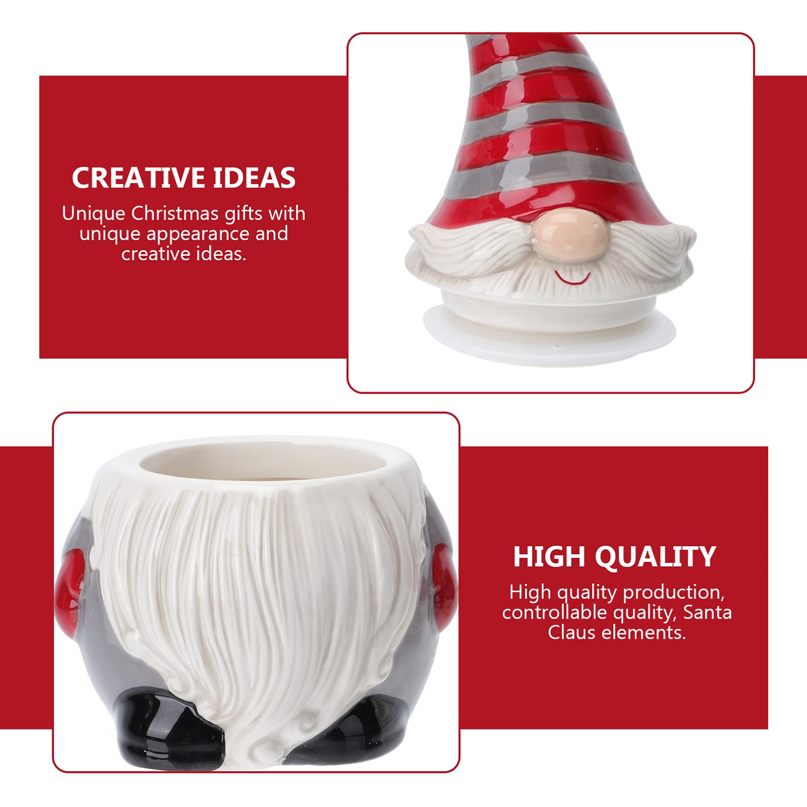 Boîte à Biscuits En Céramique Gnome De Noël - Couvercle Hermétique - Déco De Fête Et Rangement
