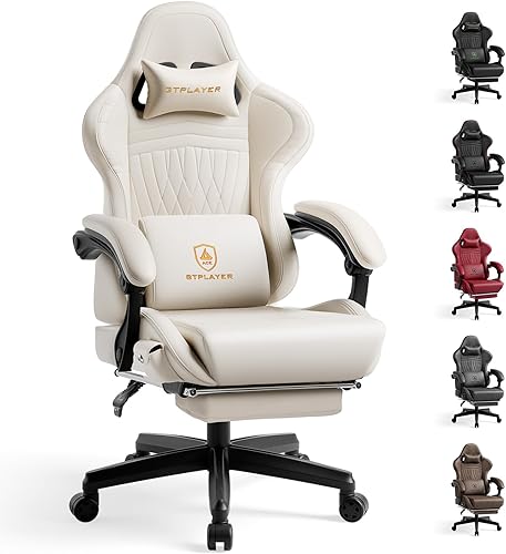 GTPLAYER Silla de Juego con Altavoces, Sillas de Videojuego con Reposapiés, Sillas de Juego para PC para Adultos - Silla Gamer Ergonómica Reclinable