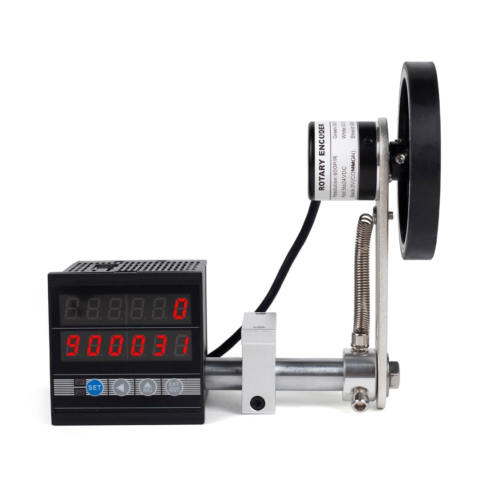 Digitaler Längenzähler, mechanischer Längenzähler, Rollrad mit Steuerung 0-999999 und Memory-Funktion, für Angelschnur, Seidenschnur