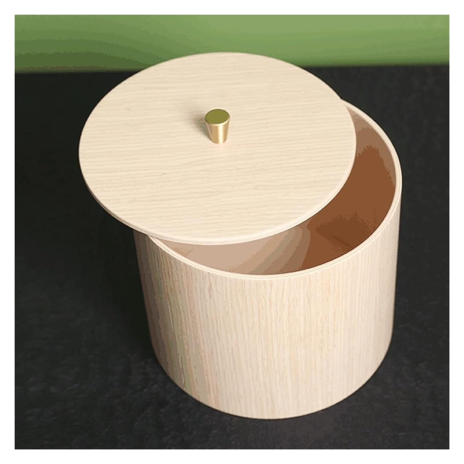 Küchenabfalleimer Mülltonnen, runder Mini-Tisch-Mülleimer mit Deckel, Müllcontainer, Holz-Papierkorb, Abfallkörbe Mülleimer