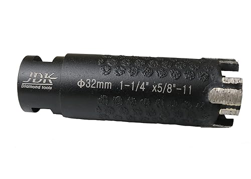 Miniatura 2 de JDK - Broca de núcleo de diamante seco de 1-14 pulgadas, rosca de 58 a 11 para granito de 1.260 in, núcleo de mampostería (1-14 pulgadas (1.260 in)