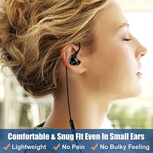 Image of Joysico Wired Sport Running Headphones Over Ear in-Ear Earbuds w Mic Black