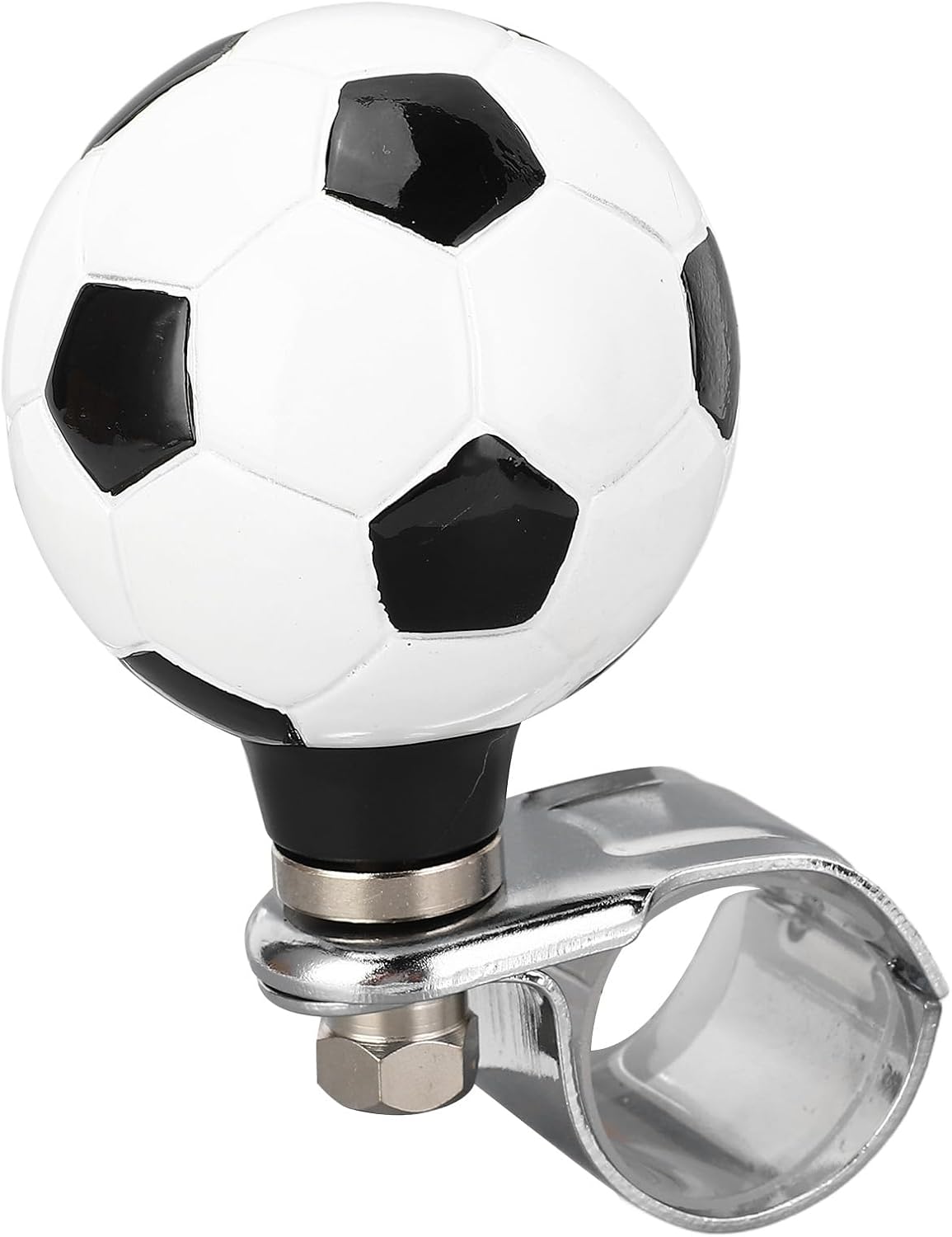 Soccer Ball Design Resin Steering Wheel Spinner Knob for Car Truck Tractor Boat Comfortable Grip Ergonomic Soccer Fans