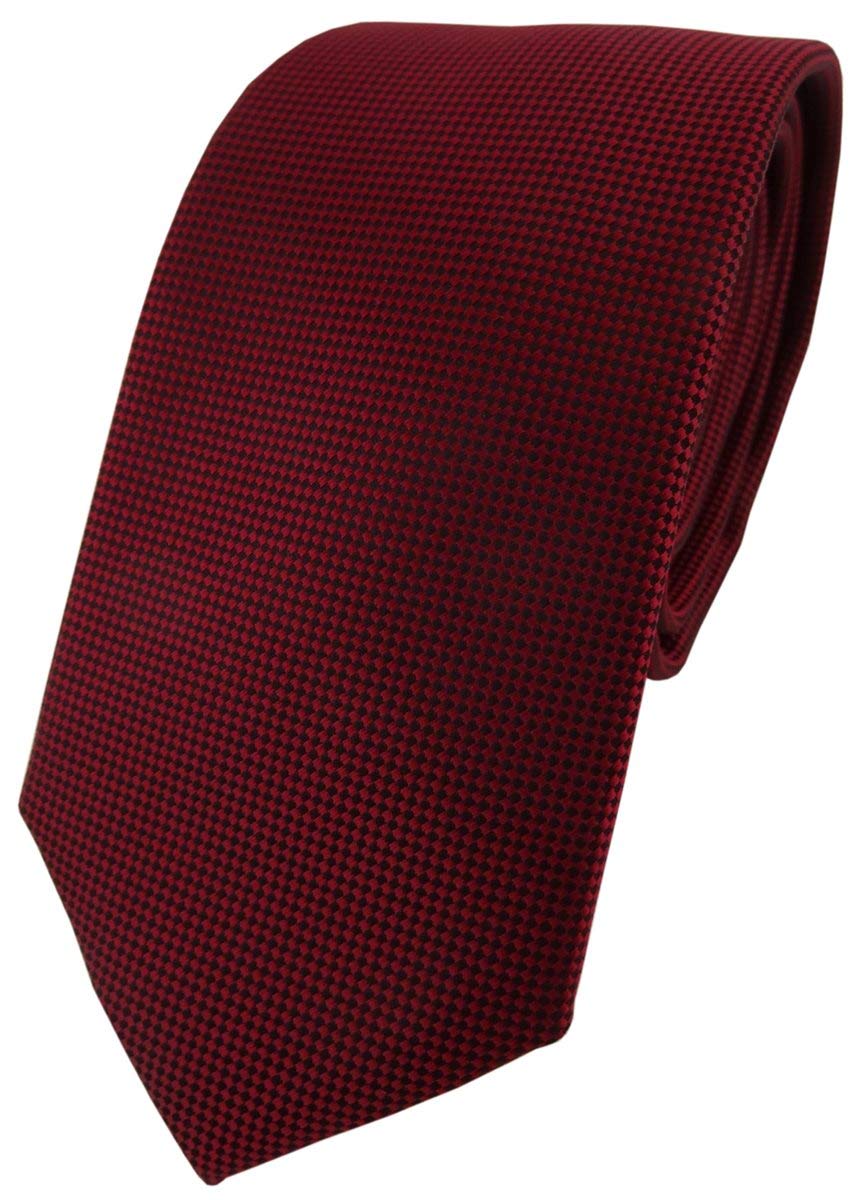 Tigertie Men's Bordeaux Darkred Modische Designer Tie Necktie In Bordeaux Dark Red Dotted