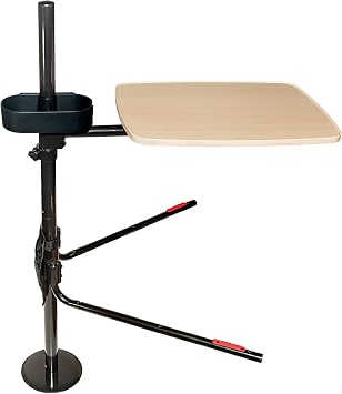 Stander EZ Swivel Overbed Table, Adjustable Medical Lap-Desk and Large Bedside-Tray with Cupholder, Tablet Holder & Organizer Pouch, 360 Degree Rotating Tray & Laptop Computer Desk for Home Beds