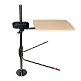 EZ Swivel Overbed Table, Adjustable Medical Lap-Desk and Large Bedside-Tray with Cupholder, Tablet Holder & Organizer Pouch, 360 Degree Rotating Tray & Laptop Computer Desk for Home Beds