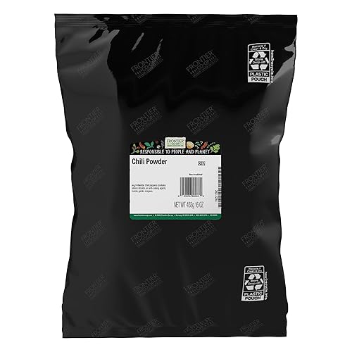 Frontier Co-op Mezcla de chile en polvo, tradicional (sin sal), Kosher, sin sal, no irradiada | Bolsa a granel de 1 libra