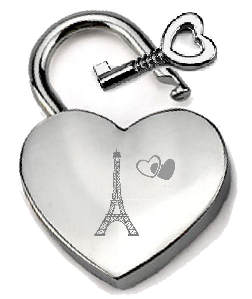 Cadenas cœur argenté I Love Paris pour sceller votre amour