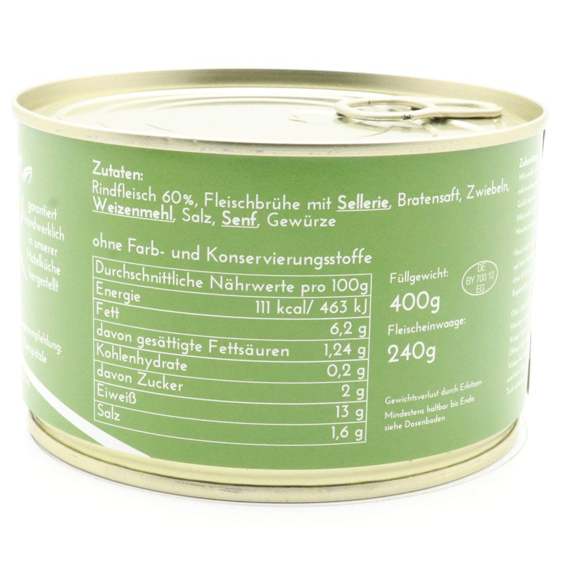 Konserven Probier Paket DIEM (smażenie wołowiny, gulasz, smażenie na kwannie, pieczenie wieprzowe, namioty z siatki na świnie) 5 x 400 g konserwa – pakiet pieczeń