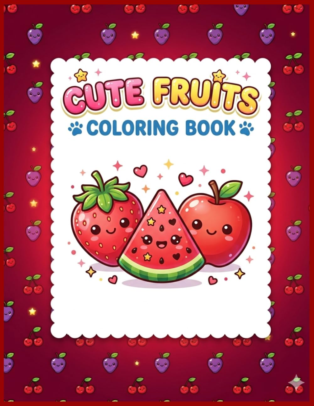 Cute Fruits Coloring Book for Kids: Fun and Easy Fruit Coloring Pages for Boys and Girls Ages 3-8 | Cute Kawaii Fruits Activity Book for Toddlers and Preschool Kids