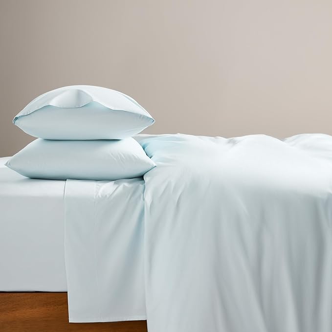 Brooklinen Luxury Percale Sheet Set - 4 Piece 100% Cotton Bed Sheets - 1 Fitted & 1 Flat Sheet, 2 Pillowcases - Cotton Percale Sheets for Hot Sleepers (King Size, White)
