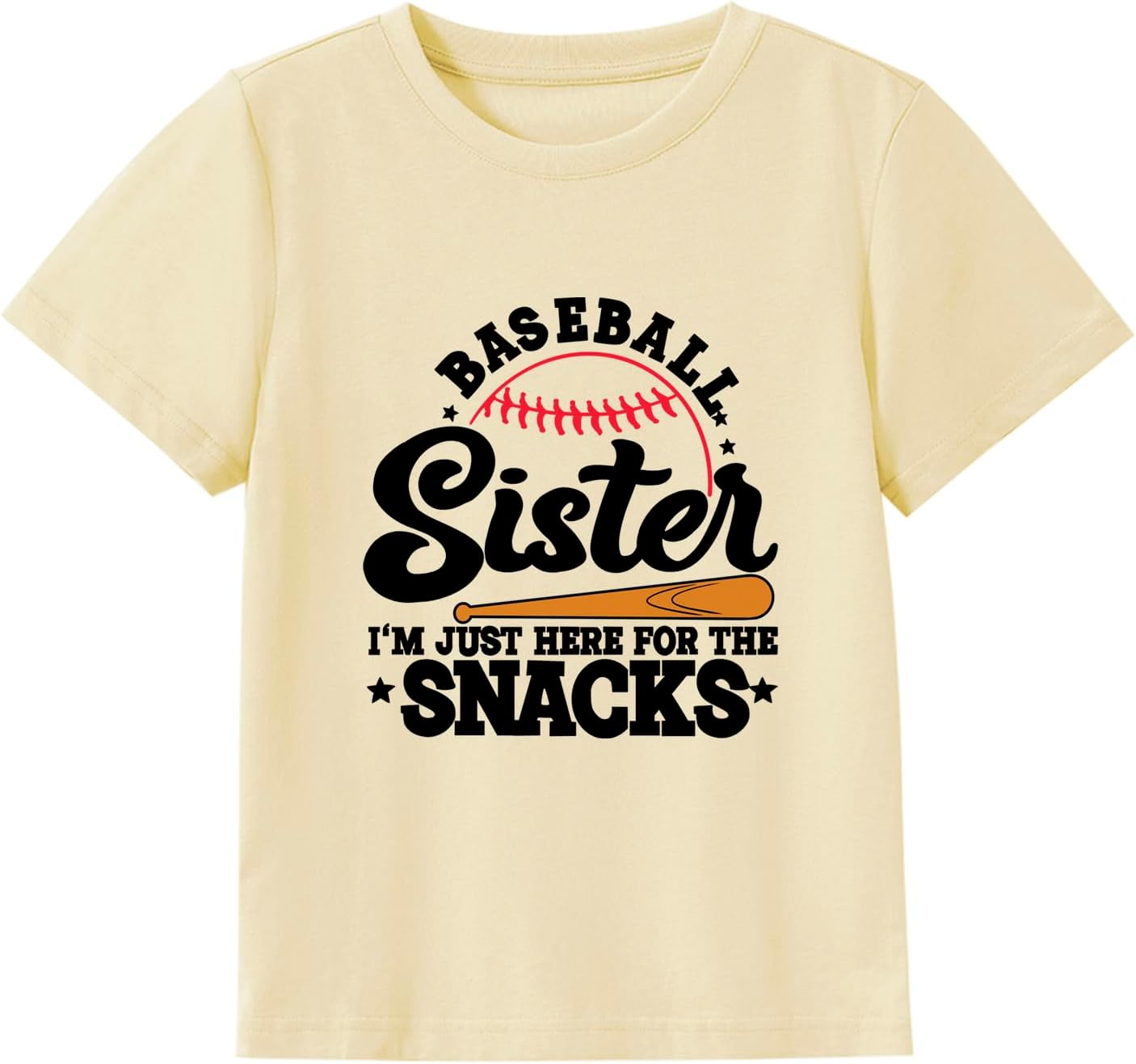 Kids Baseball Shirt Girls Funny Baseball Sister Graphic T-Shirt Summer Short Sleeves Tee Tops Clothes 2-7 Years