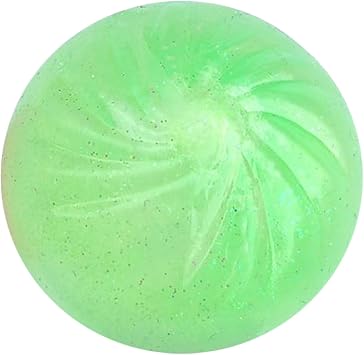 Glitter Dumpling Squeeze Toy - Nice Cube & Fuzz Ball Style Stress Relief Fidget - Butter Soft Dough Ball Mystery Dumplings for Kids and Adults - Sensory Dumpling Toy Green