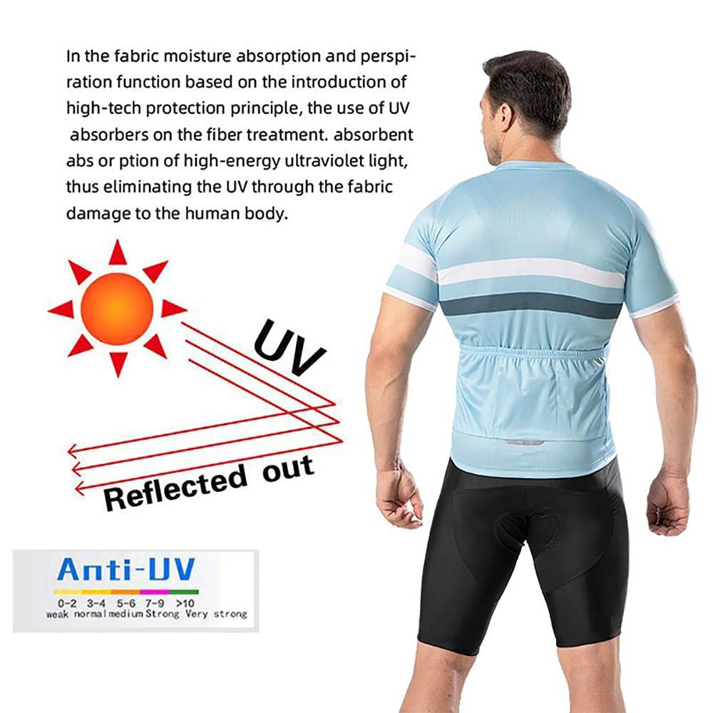 Hombres Jersey + Pantalones Cortos Mangas Cortas de Ciclismo Ropa Maillot Transpirable para Deportes al Aire Libre Ciclo Bicicleta