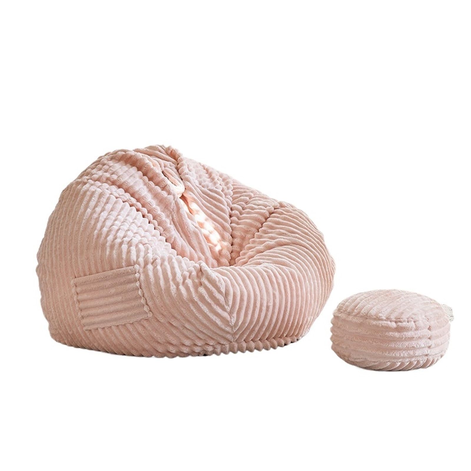Sofá tipo puf de suelo ergonómico y muebles de ratán suave para salón