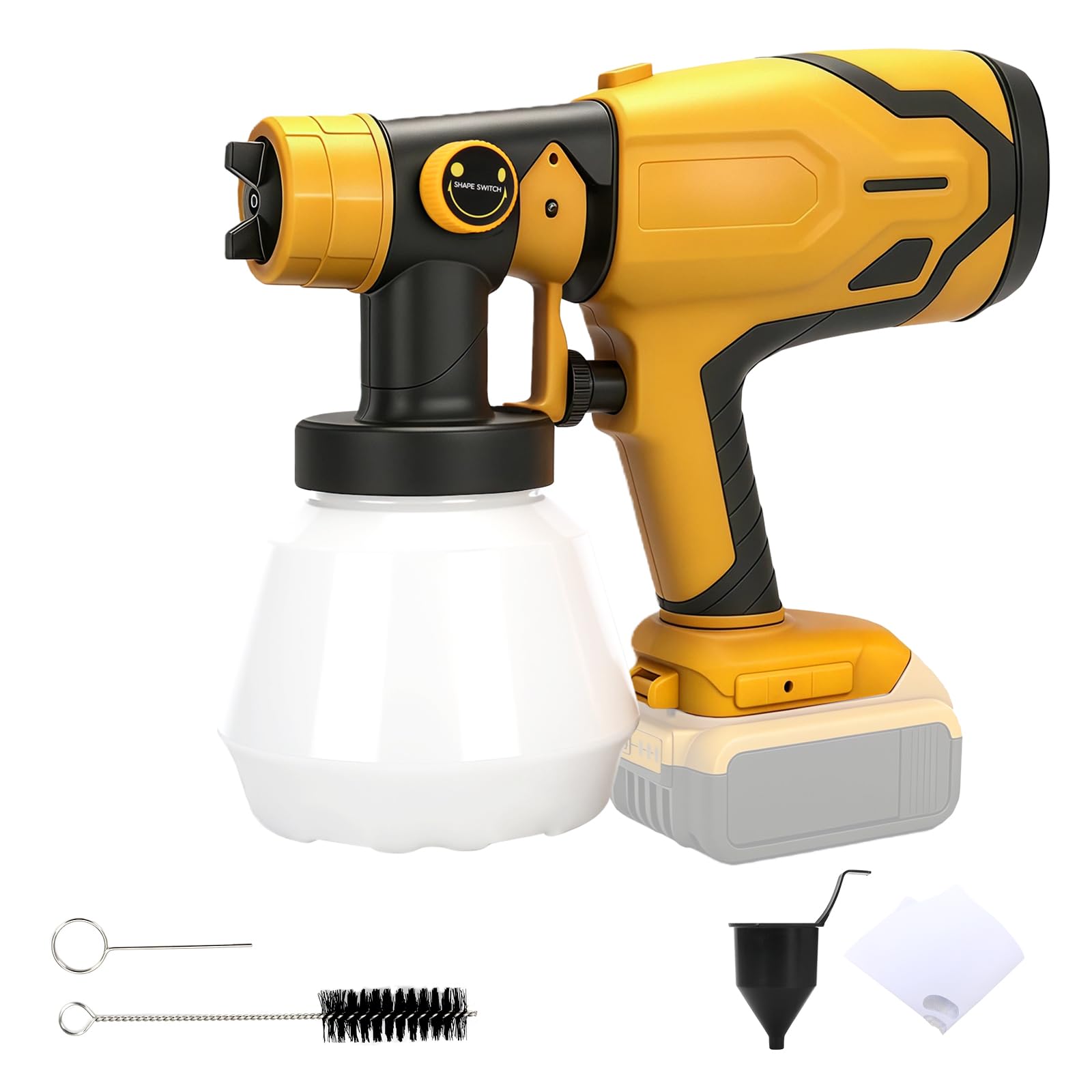 Akumulatorowy system natryskowy kompatybilny z akumulatorem litowym 18 V/20 V, 3000R HVLP, elektryczny pistolet lakierniczy z 4 dyszami, pojemnik 1000 ml, pistolet natryskowy do malowania ścian